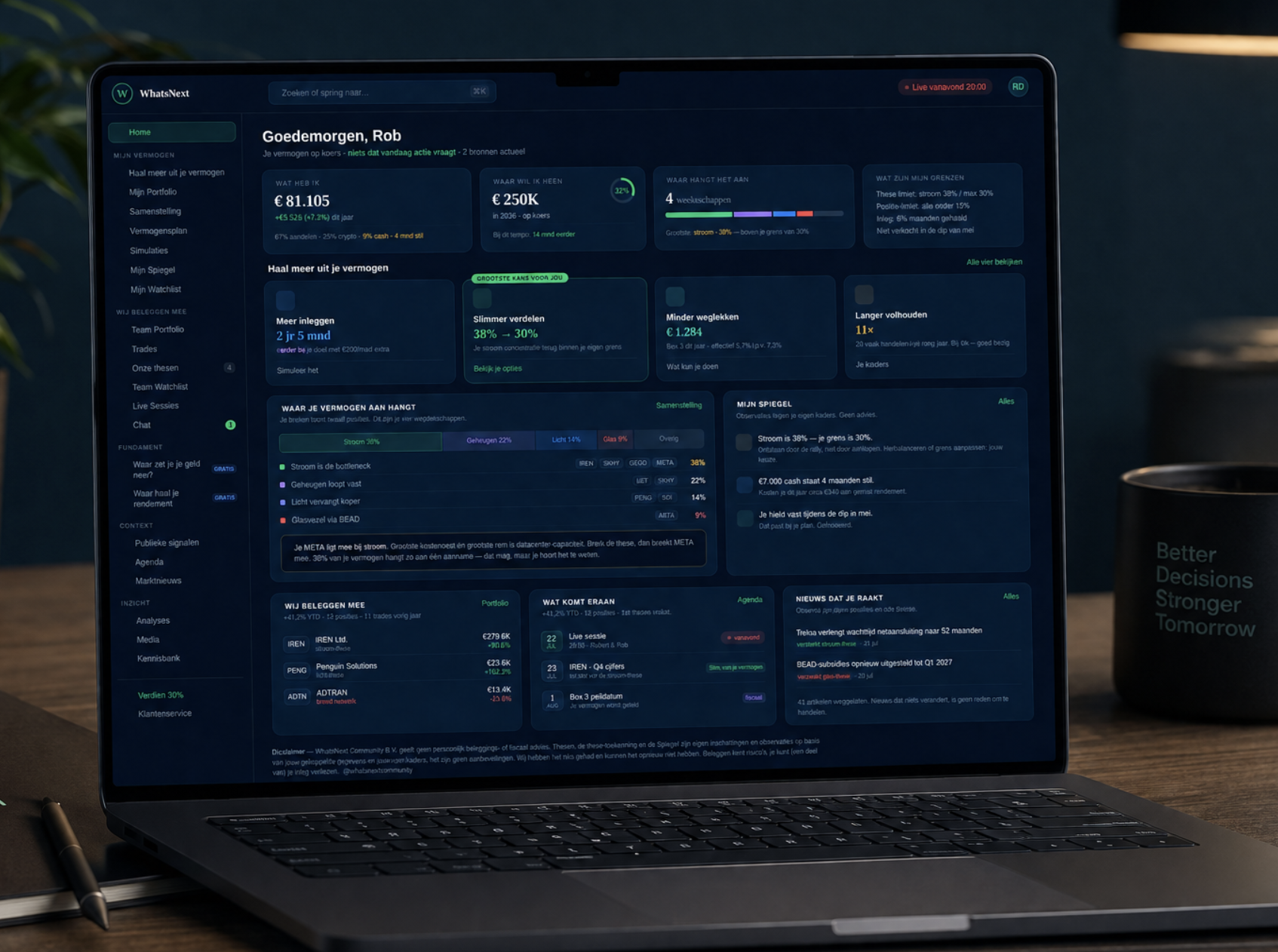 WhatsNext dashboard preview